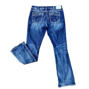 Silver Aiko mid rise dark bootcut western cowgirl jeans size 33L x36"